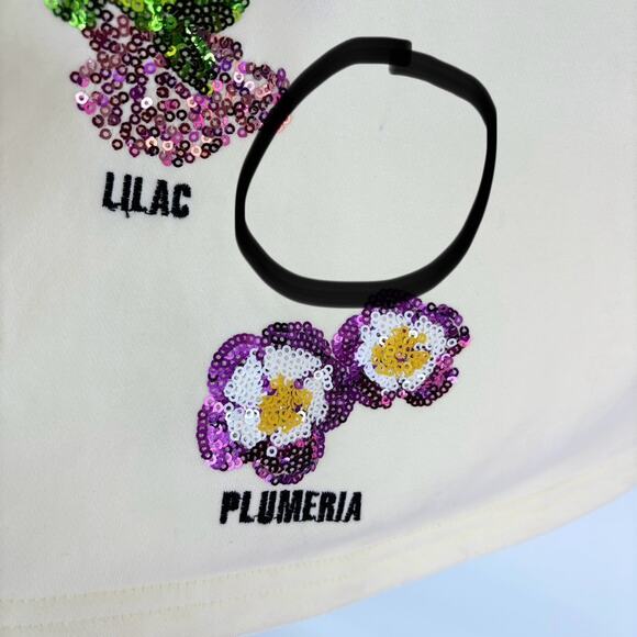 QUEEN OF SPARKLES Floral Embellished Cream Sweater - Picture 9 of 16